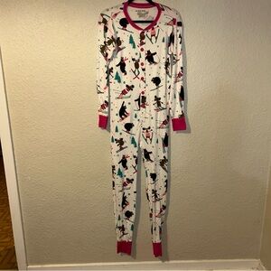 Women's Holiday Print Ski Pajama Onesie